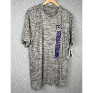 Nike Dri-FIT TCU Horned Frogs T Shirt Gray Mens 2XL Short Sleeve NCAA New
